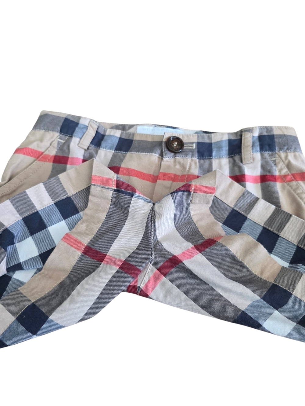 Burberry Kids Novacheck Print Beige and Black Plaid Shorts Sz 6Y - Picture 5 of 14
